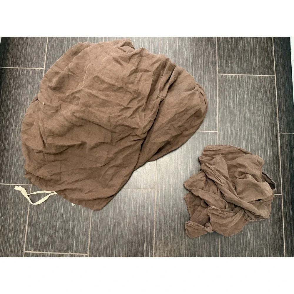 Quince Full/Queen 100% Linen Duvet Cover W 2 Standard Shams Chocolate Brown